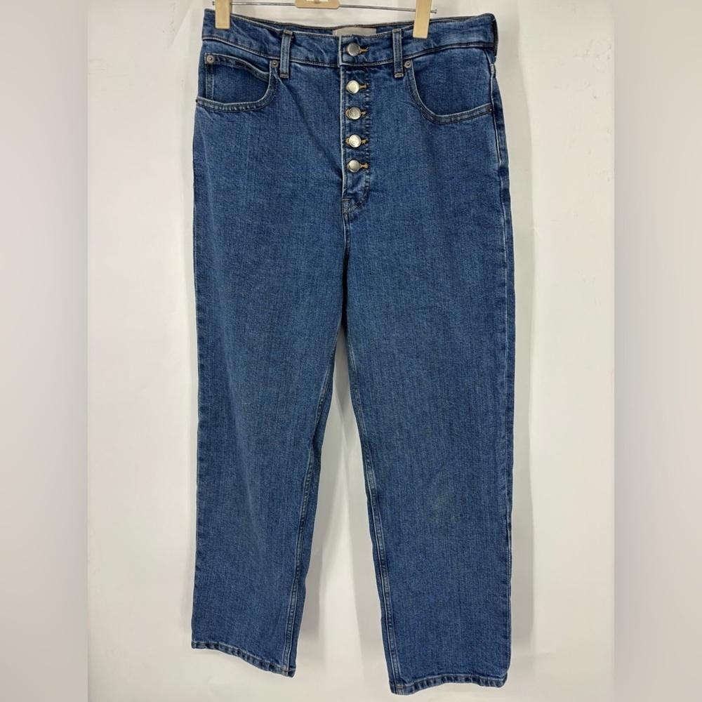 Everlane‎ Way High Button Fly Jean in Vintage Indigo Blue 29 - Picture 4 of 5